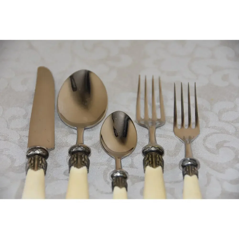 David Orgell 5pc Pearl Handle Stainless Steel Flatware & Cutlery